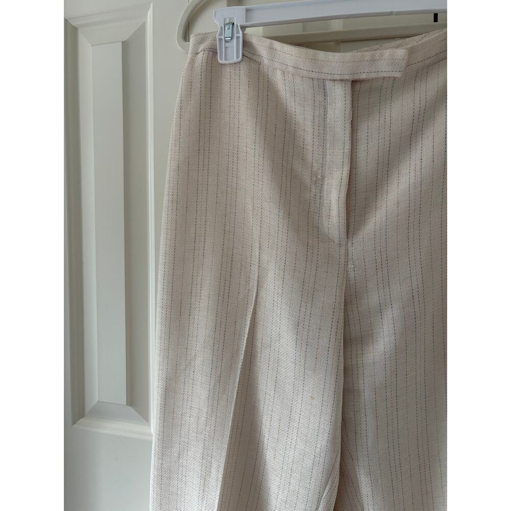 Cream Striped Dress Pants Size 8, Pre-Owned - Picture 3 of 9